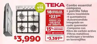 Combo essential campana + parrilla Teka