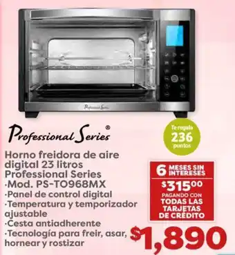Soriana Híper Horno freidora de aire digital 23 litros Professional Series oferta