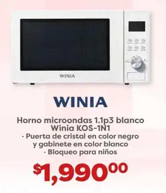 Soriana Híper Horno microondas 1.1p3 blanco Winia KOS-1N1 oferta