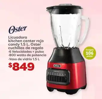 Soriana Híper Licuadora kitchen center rojo candy 1.5 L. Oster oferta