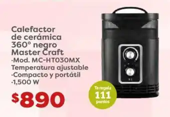 Soriana Híper Calefactor de cerámica 360° negro Master Craft oferta