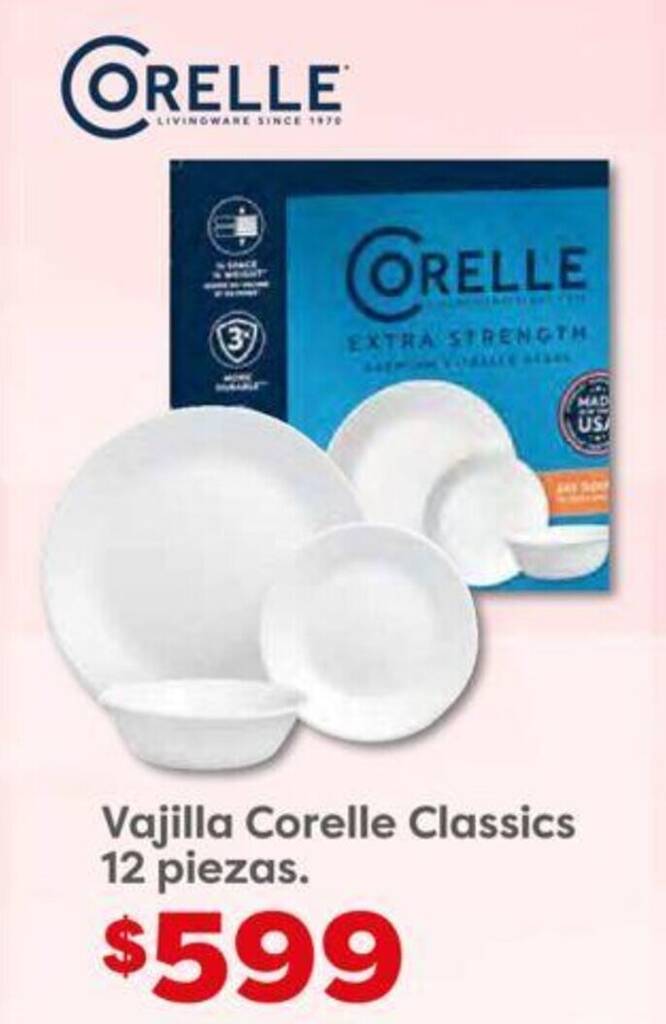 Vajilla Corelle Classics 12 piezas oferta en Soriana H per