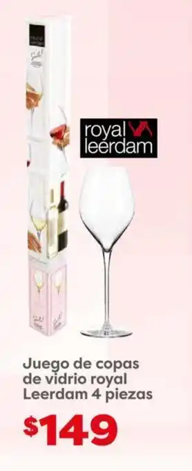 Juego de copas de vidrio royal Leerdam 4 piezas