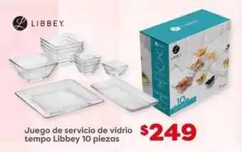 Soriana Híper Juego de servicio de vidrio tempo Libbey 10 piezas oferta