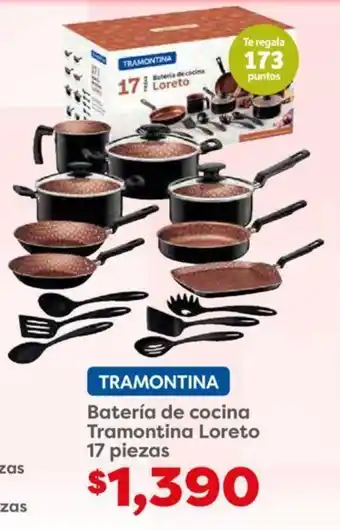 Soriana Híper Batería de cocina Tramontina Loreto 17 piezas oferta