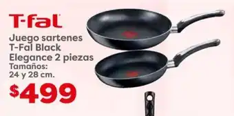 Juego sartenes T-Fal Black Elegance 2 piezas Tamaños: 24 y 28 cm.