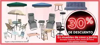 En muebles de casa y jardín (Excepto asadores, sillas, mesas de resina y silla apilable abanico)