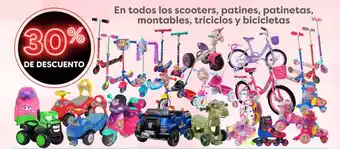 En todos los scooters, patines, patinetas, montables, triciclos y bicicletas