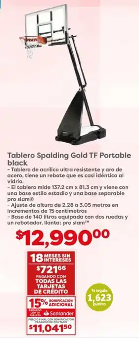 Tablero Spalding Gold TF Portable black