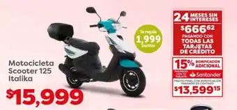 Soriana Híper Motocicleta Scooter 125 Italika oferta