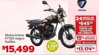 Soriana Híper Motocicleta FT150 negra Italika oferta