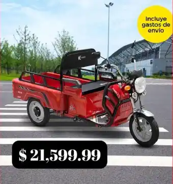 Waldos Triciclo de Carga Eléctrico marca Kiwo color Rojo oferta