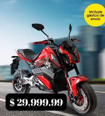Motocicleta Eléctrica E-Bike ZR color Negro con Rojo