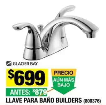 The Home Depot GLACIER BAY LLAVE PARA BAÑO BUILDERS (800376) oferta