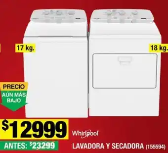 The Home Depot Whirlpool LAVADORA Y SECADORA (155594) oferta