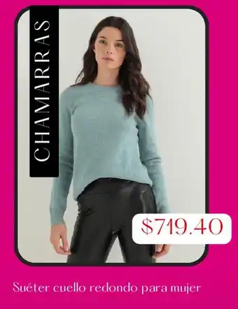 Suéter cuello redondo para mujer