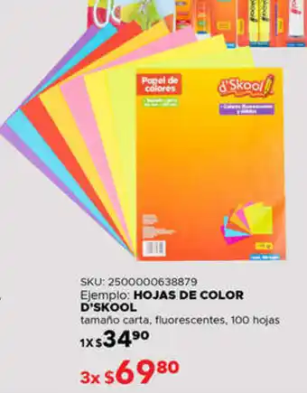 DelSol HOJAS DE COLOR D'SKOOL 3x100 hojas oferta