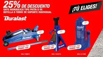 AutoZone Duralast GATO HIDRÁULICO TIPO PATÍN O DE BOTELLA O TORRE DE SOPORTE INDIVIDUAL oferta