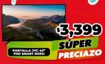 PANTALLA JVC 43" FHD SMART ROKU