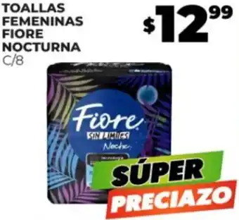 TOALLAS FEMENINAS FIORE NOCTURNA C/8