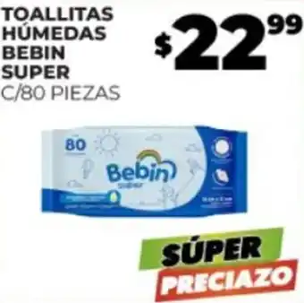 Merco TOALLITAS HÚMEDAS BEBIN SUPER C/80 PIEZAS oferta