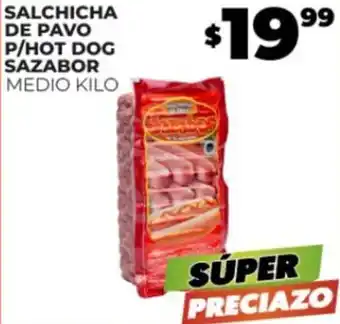 Merco SALCHICHA DE PAVO P/HOT DOG SAZABOR MEDIO KILO oferta