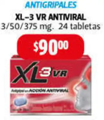 ANTIGRIPALES XL-3 VR ANTIVIRAL 3/50/375 mg 24 tabletas