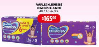 Farmacias Guadalajara PAÑALES KLEENBEBÉ COMODISEC JUMBO 40 ó 40+6PZS oferta