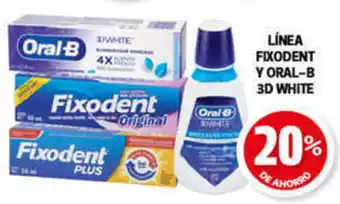 LÍNEA FIXODENT Y ORAL-B 3D WHITE