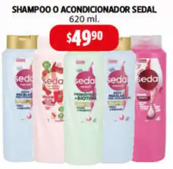 Farmacias Guadalajara SHAMPOO O ACONDICIONADOR SEDAL 620ML oferta