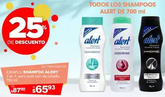 SHAMPOO ALERT 2 en 1 para todo tipo de cabello 700 ml