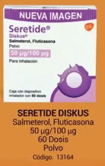 Farmacias Bazar SERETIDE DISKUS Salmeterol, Fluticasona 50 μg/100 μg 60 Dosis Polvo oferta