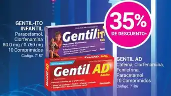 Farmacias Bazar GENTIL-ITO INFANTIL Paracetamol, Clorfenamina 80.0 mg / 0.750 mg 10 Comprimidos oferta