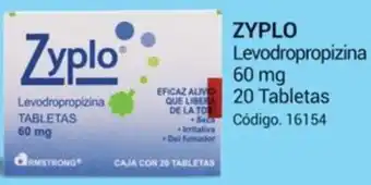 Farmacias Bazar ZYPLO Levodropropizina 60 mg 20 Tabletas oferta