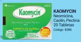 KAOMYCIN Neomicina, Caolín, Pectina 20 Tabletas