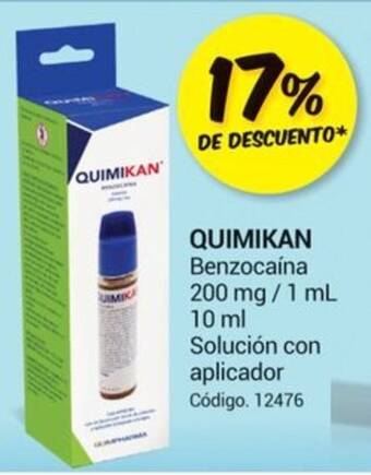 Farmacias Bazar QUIMIKAN Benzocaína 200mg/1ml 10ml Solución con aplicador v oferta