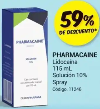 Farmacias Bazar PHARMACAINE Lidocaína 115ml Solución 10% Spray oferta