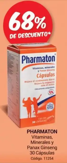Farmacias Bazar PHARMATON Vitaminas, Minerales y Panax Ginseng 30 Cápsulas oferta