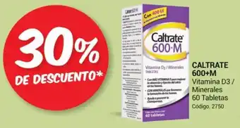 Farmacias Bazar CALTRATE 600+M Vitamina D3/ Minerales 60 Tabletas oferta