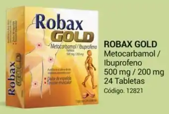 Farmacias Bazar Robax GOLD Metocarbamal/Ibuprofeno ROBAX GOLD Metocarbamol/ Ibuprofeno 24 Tabletas oferta
