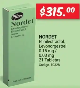 Farmacias Bazar NORDET Etinilestradiol, Levonorgestrel 0.15 mg / 0.03 mg 21 Tabletas oferta