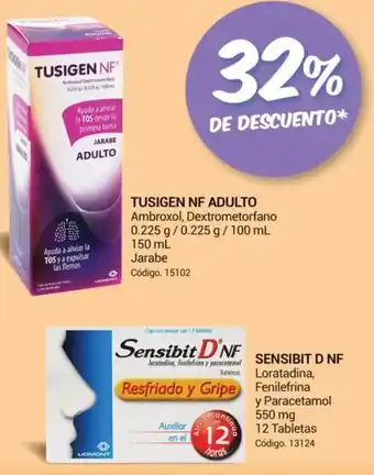 Farmacias Bazar TUSIGEN NF ADULTO Ambroxol, Dextrometorfano 0.225 g/0.225 g/100 mL 150ml oferta