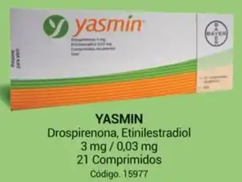 YASMIN Drospirenona, Etinilestradiol 3 mg / 0,03 mg 21 Comprimidos