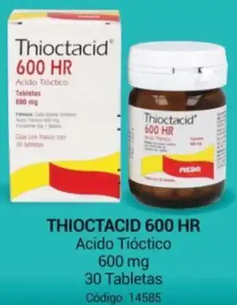 THIOCTACID 600 HR Acido Tióctico 600 mg 30 Tabletas