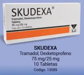 Farmacias Bazar SKUDEXA Tramadol, Dexketoprofeno 75 mg/25 mg 10 Tabletas Código oferta