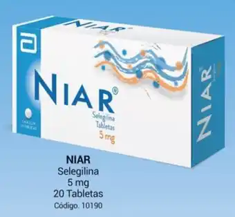 Farmacias Bazar NIAR Selegilina 5 mg 20 Tabletas oferta