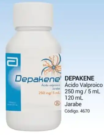 Farmacias Bazar DEPAKENE Ácido Valproico 250 mg/5 ml 250 mg Jarabe oferta