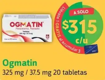 Farmacias YZA Ogmatin 325 mg / 37.5 mg 20 tabletas oferta