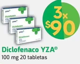 Farmacias YZA Diclofenaco YZA 100 mg 20 tabletas oferta