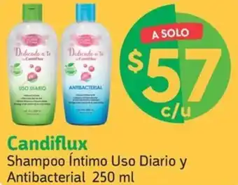 Farmacias YZA Candiflux Shampoo Íntimo Uso Diario y Antibacterial 250 ml oferta